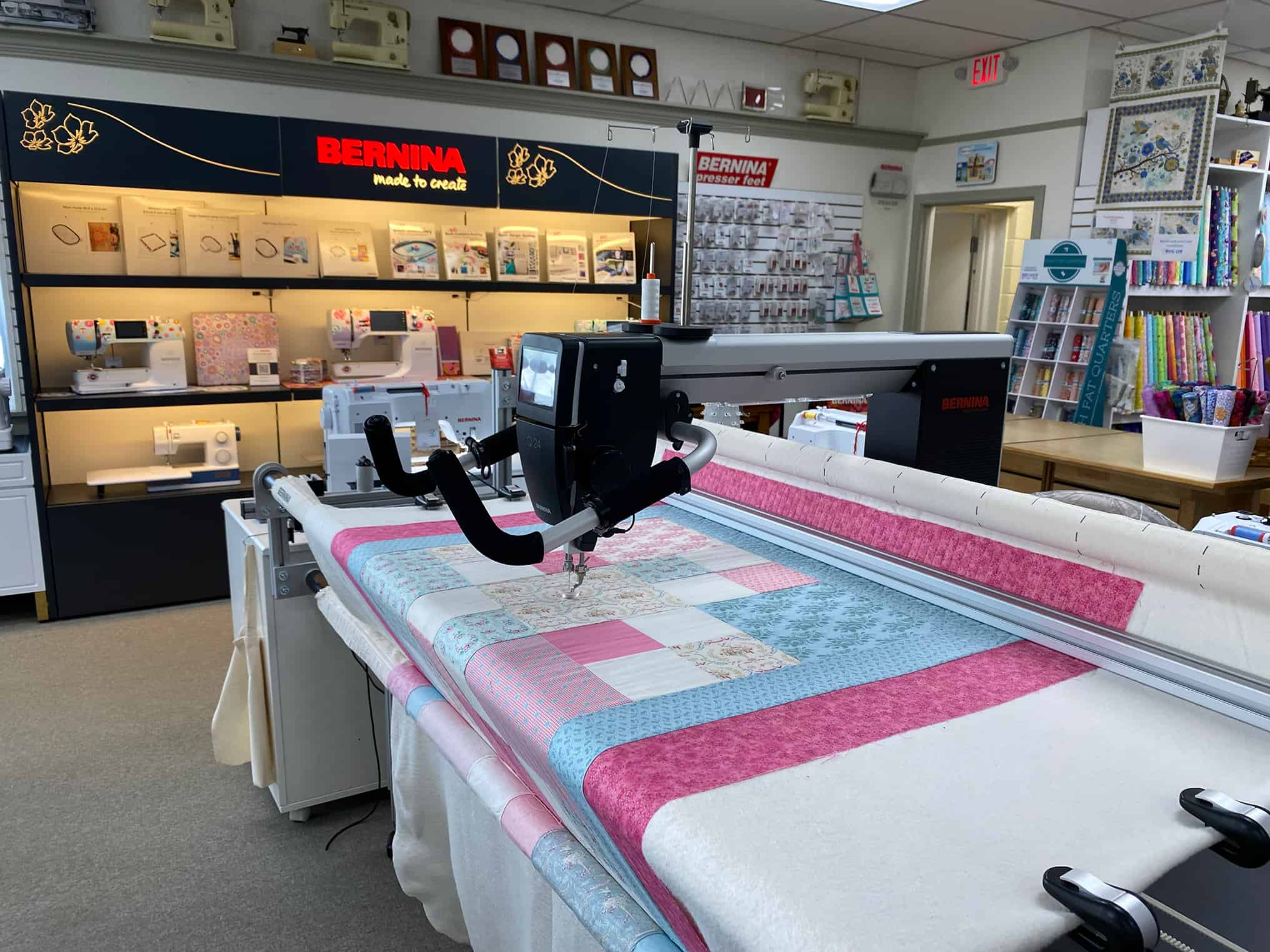 State-of-the-Art Quilting Machine in a Creative Sewing Studio